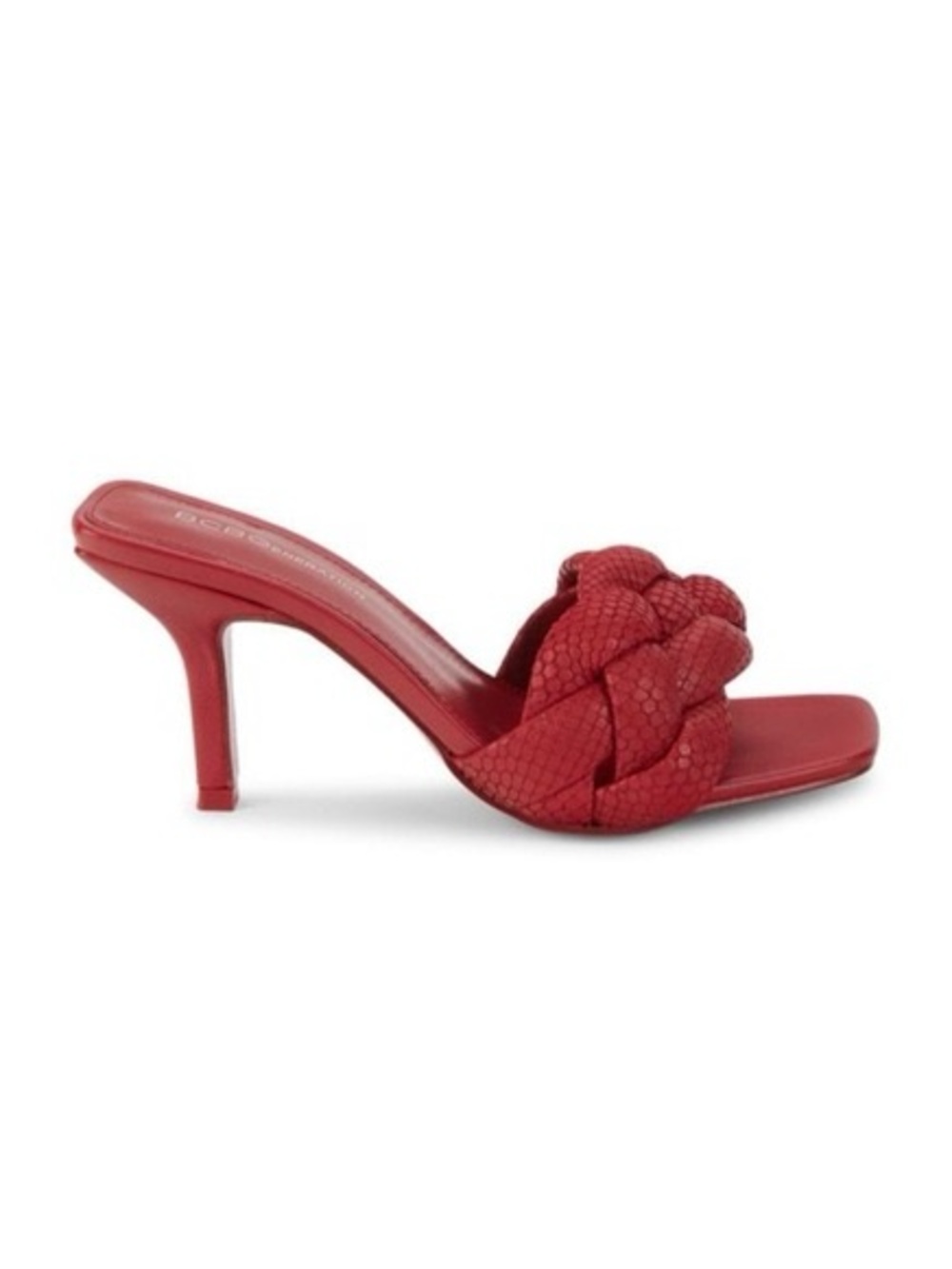 BCBGeneration Marlino sandal lipstick Red Braided Slide Heel 8